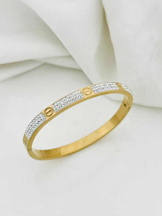 White Stone Stainless Steel HandCuff