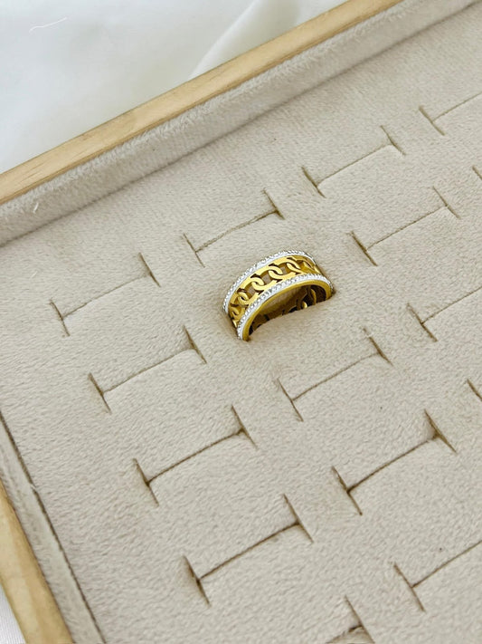 Twisted Stonic Stainless Steel Ring